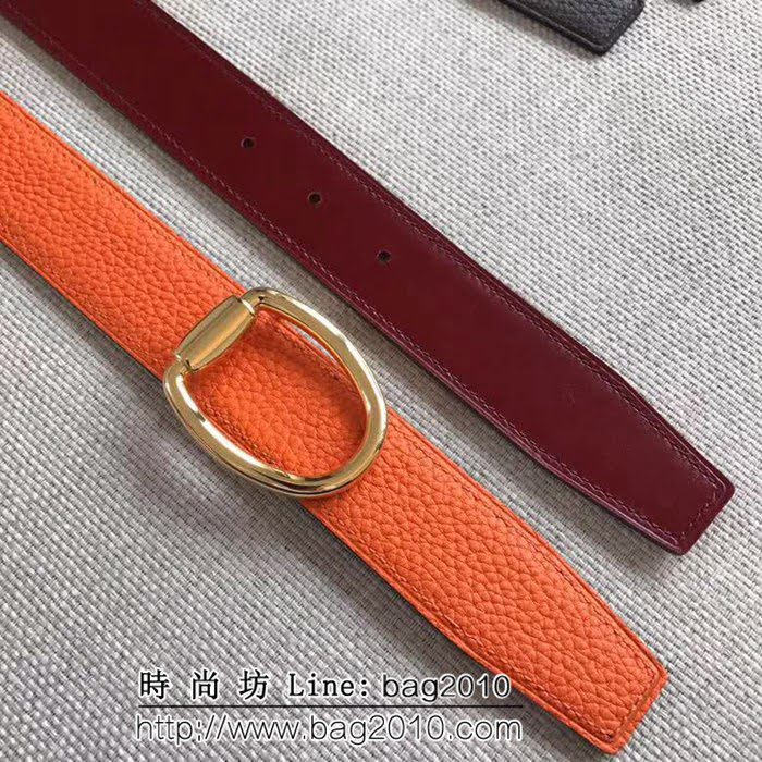 愛馬仕HERMES REVERSIBLE LEATHER STRA 官網同步 原版皮高端男士皮帶 HHG1539